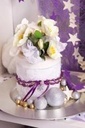 Parelband met Strass diamantjes en satijn, Paars/st 