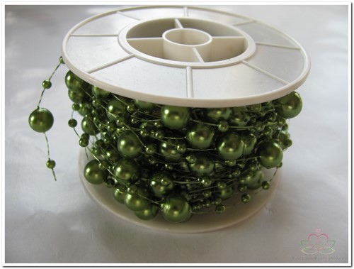 Parelketting Parelguirlande rol 10 meter AppelGroen 3+8 mm 