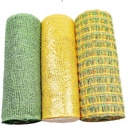 Decomesh Deco mesh Metalic voor kransen en inpakken SET van 3 Geel, oranje, groen OPen 26 cm ca. 9 m