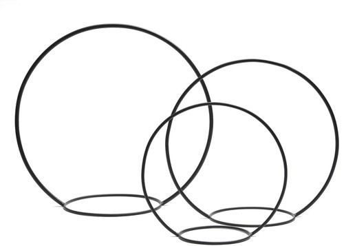Frame Metalen Ring met ring ca. 30 cm zwart Ijzerframe voor bv workshops