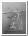 Giftbag organza White zilver Heart 7*9 cm Pak ca. 40st cadeauzakje,bruiloftbedankje