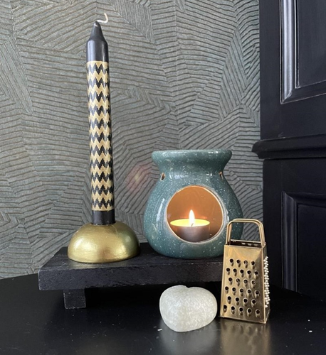 Pimped candles To the moon Ø2,2 h.20 cm black & goud 3 ass / Set van 3 ook leuk in fles