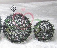 Plastic ball-frame voor Pomander 10 cm (binnenmaat) Roos zijde bloemen