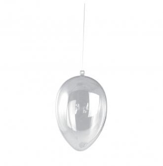 Plastic Ei deelbaar 2-dlg. 14 cm kristal verrassingsei