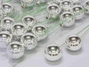 Kerstballen 5 cm op LANGE draad ZILVER doos 30st 