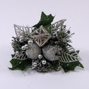 KerstbijstekerZILVER Appel, cadeautje en besjes / DOOS 