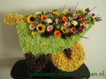 Kruiwagen steekschuimvorm oase voor verse bloemen 