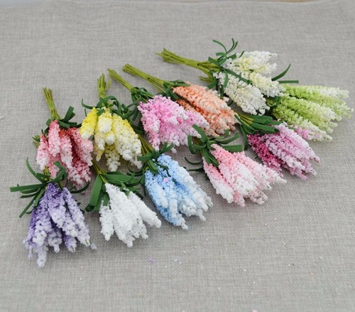 Lavendel van foam Hard Pinkroze/ bundel 10 kunstbloem