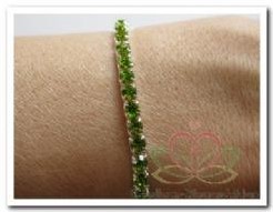 Polsarmband 1 rij Groen / zilver 