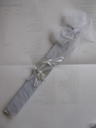 Polscorsage Bow Chic White Tule stuk armband met plaatje om zelf te maken