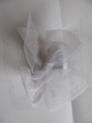 Polscorsage Bow Chic White Tule stuk armband met plaatje om zelf te maken