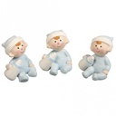 Polyresin Baby Boy, 3x2,5cm , Box 3st babyblauw Baby Jongen