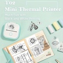 Mini Fotoprinter zwartwit Labelprinter Labelmaker WITgroen Phomemo T02 I incl software / st 