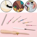 Punchnaalden Houten handvat set DIY 11 delig Punchen zie filmpje