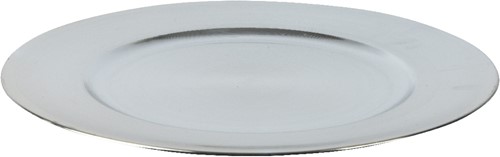 Onderbord Zilver 33 cm rond / st schaal bloemschikken