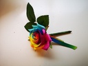Regenboogcorsage Luxe Corsage Zijden RAINBOW met blad en lint 