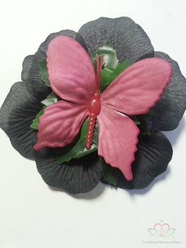 Polscorsage Angela VLINDER Zwart-FUCHSIA CLASSIC klaar