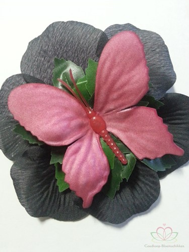 Polscorsage Angela VLINDER Zwart-FUCHSIA SIMPLY klaar