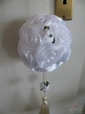 Pomander SatijnRoseBal Wit 