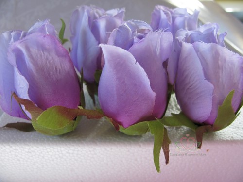 Roosjes 5-6cm Zijden Best Quality Purple 2 tone10 st 