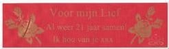 Rood 45 mm gouden opdruk ca. 50 cm Bedrukt lint 