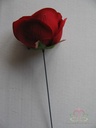 Roos dik ROOD voor Corsage en Boeket op draad ZIJDE Grote roos