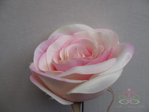 Roos dik Zacht Roze voor Corsage en Boeket op draad ZIJDE Grote roos
