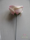 Roos dik Zacht Roze voor Corsage en Boeket op draad ZIJDE Grote roos