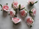 Roosjes 3 cm Zijden Best Quality LichtRoze Bicolor10 st 