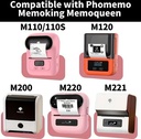 Thermische labels, TRANSPARANT ROND 50mm Stickers / rol 200 labels voor diverse printers M110/M110S/M120/M200/M220/M221