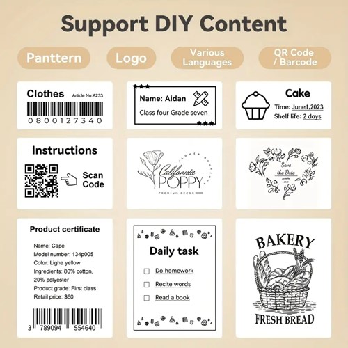 Thermische labels, WIT Vierkant 50*50mm Stickers voor diverse printers/ rol 150 labels M110/M110S/M120/M200/M220/M221
