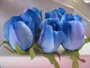 Roosjes 5-6cm Zijden Best Quality Blue Blauw 2 tone10 st 