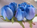 Roosjes 5-6cm Zijden Best Quality Blue Blauw 2 tone10 st 