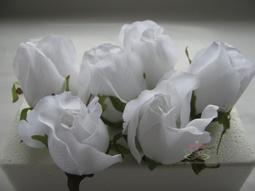 Roosjes 5-6cm Zijden Best Quality Pure White 10 st 
