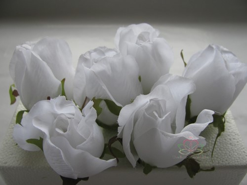 Roosjes 5-6cm Zijden Best Quality Pure White 10 st 