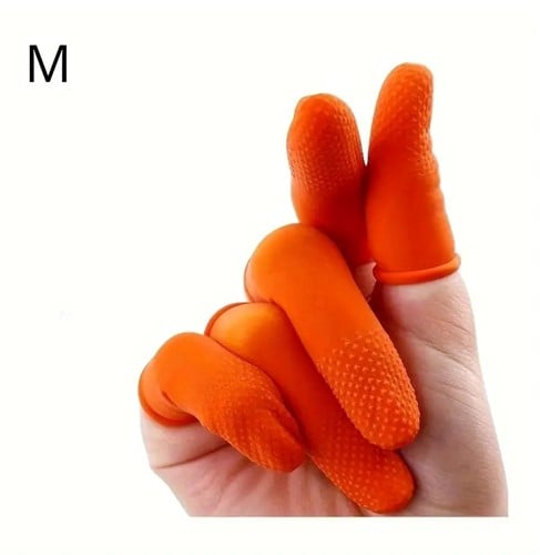 Vingerbeschermers voor lijmpistool, haarstyling, handwerken Oranje set van 5 maat M Met grip voor meermalig gebruik