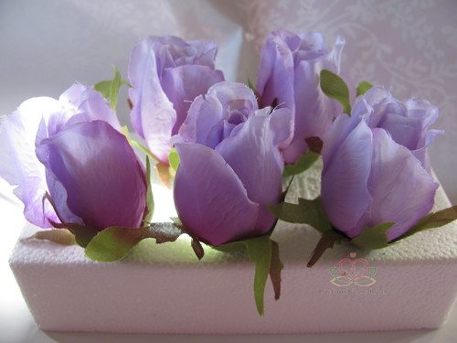 Roosjes 5-6cm Zijden Best Quality Purple 2 tone10 st 