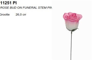 Rose bud Roos op draad Pinkroze 