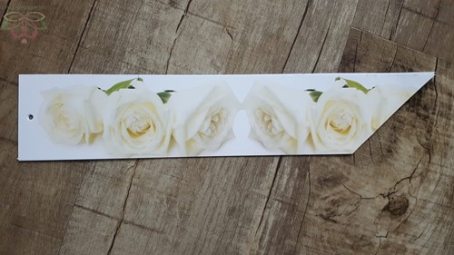 Rouwkaart 460*90mm voor rouwstuk Witte Rozen +BLANCO Rouwkaart