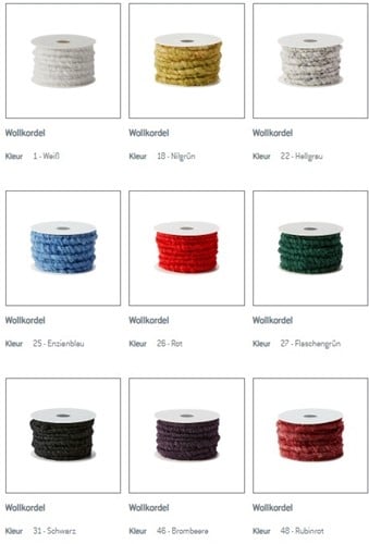 Wolkoord wolkordel dik 10 mm 10 meter - 263 rot rood melange 