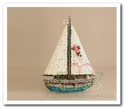 Zeilboot steekschuimvorm oase voor verse bloemen 