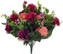 ZijdeBoeket 41cm SPIKY MUM LARGE MIXED BUSH PINK/CERISE/WINE 
