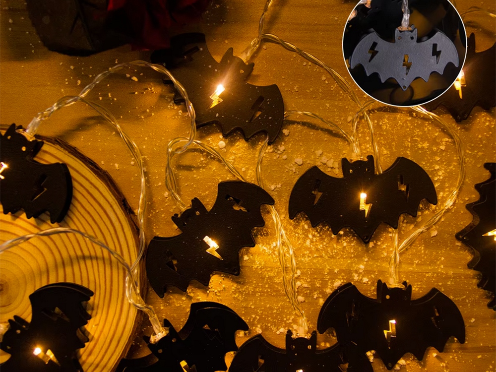 Halloween LED Slinger Vleermuis Lichtketting 2 Meter 10 Lampjes