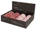 Kerstballen 8 cm Rood-Wit Candy cane motief set van 2