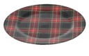 Onderbord Tartan Schotse ruit donker blok 33 cm rond kunststof