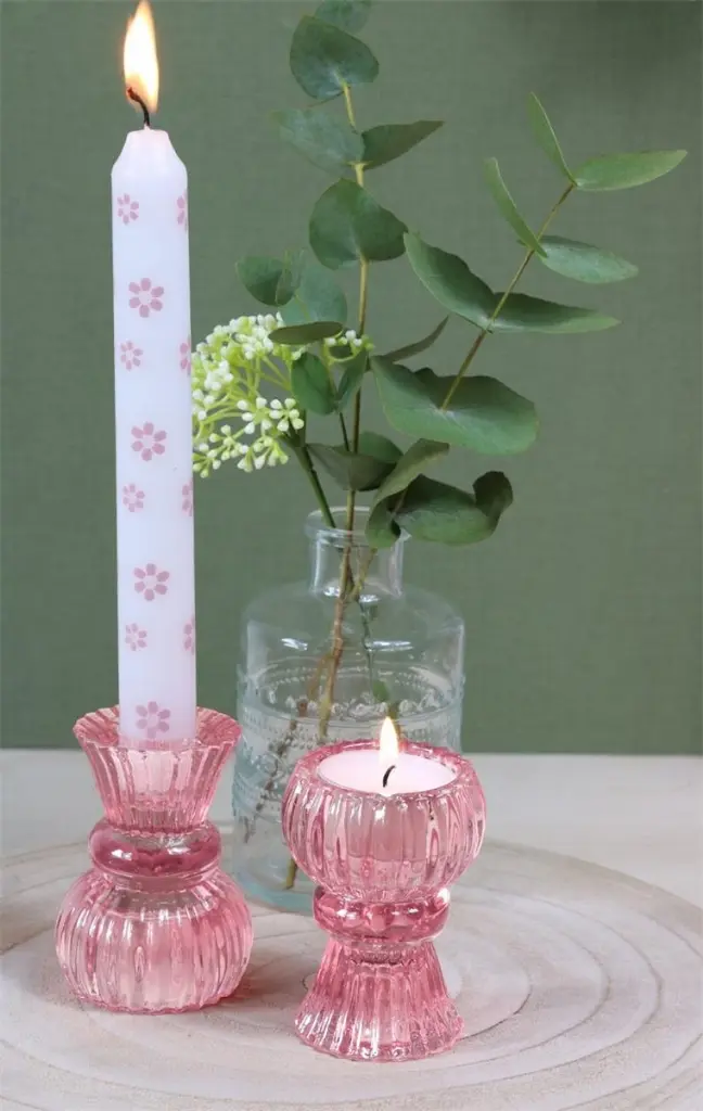 With Love Seasons Giftbox Duo Candle Pink Flower kaarsen in kandelaars+.webp