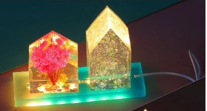 Siliconen Mal met Led verlichting Display Base Met Usb Licht voor Epoxy Resin buitenmaat mal 15*5cm