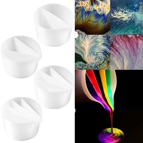 Siliconencup om Epoxy te mengen 3 vaks / st voor Epoxy Resin, Zeep, Kaarsen excl decoraties