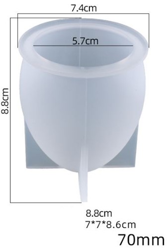 Siliconenmal Eivorm L 70mm / per stuk voor Epoxy Resin, Zeep, Kaarsen excl decoraties