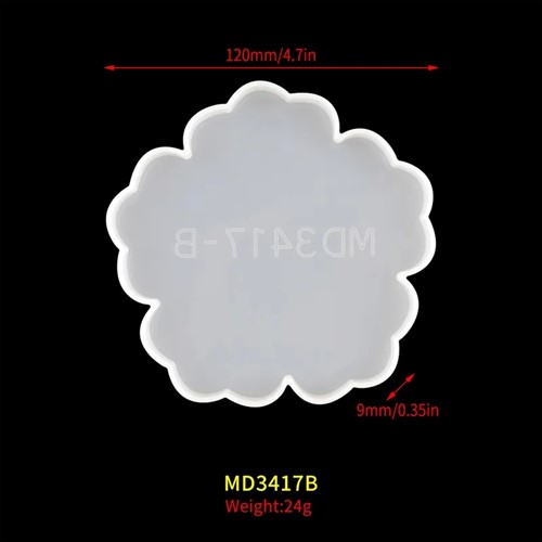 Siliconenmal onderzetter voor glazen bloemvorm / st voor Epoxy Resin